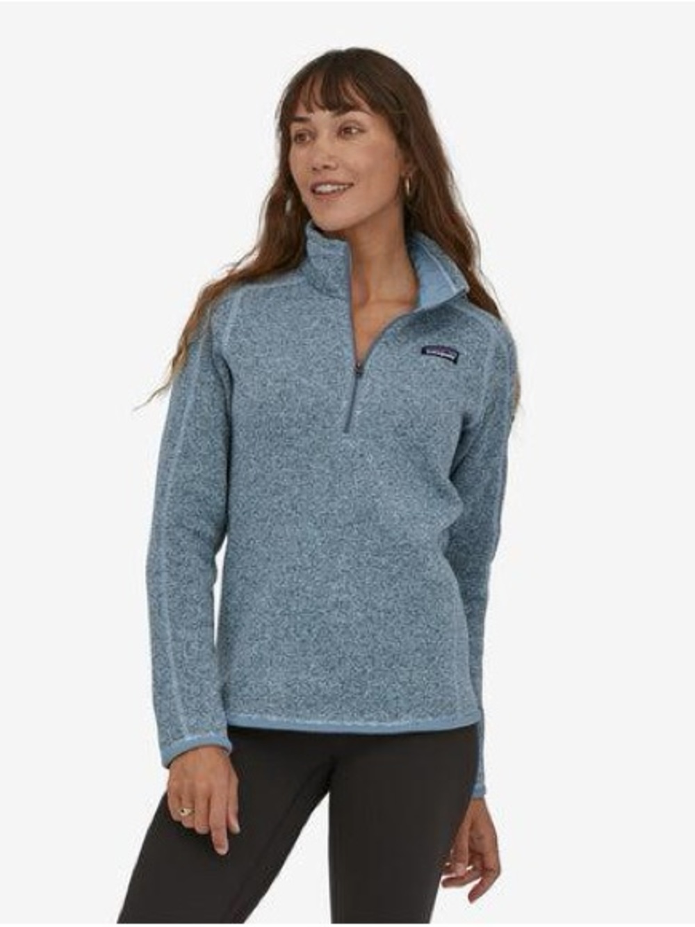 Patagonia Heathered Sky-Blue Quarter-Zip Fleece